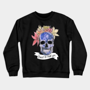 Blue skull with flowers Crewneck Sweatshirt